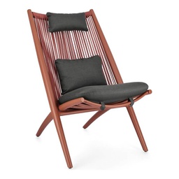 [20041065] Poltrona Lounge Aloha terracotta con cuscini 66x84x98h cm