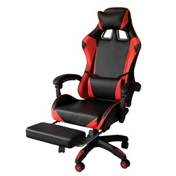 [8056157802426] Poltrona Sedia Gaming Girevole Reclinabile da Ufficio Rossa 64x53x123-133 cm