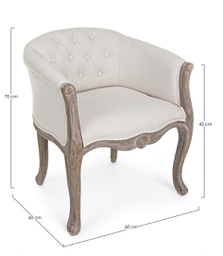 [B0743254] 2x Poltrona classica legno e tessuto naturale Diva