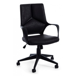 [B0710487] Poltrona da ufficio in tessuto Damon con schienale basso nero
