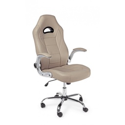 [B5710243] Poltrona da ufficio rivestita in pelle Boneville Beige