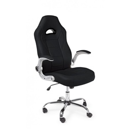 [B0710643] Poltrona da ufficio rivestita in pelle Boneville Nero
