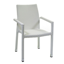 [V6446850000] Poltrona giardino adila polyrattan bianco ghiaccio quadro cm60