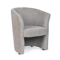 [B0743178] Poltrona in legno e tessuto Grigio Chiaro BELIZE 64,5x63x h76 cm