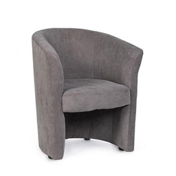 [B0743179] Poltrona in legno e tessuto Grigio Scuro BELIZE 64,5x63x h76 cm