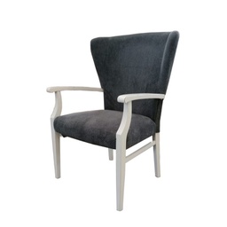 [FZ88924] Poltrona in legno e tessuto Grigio schienale avvolgente DUMBO 69x66x h103 cm