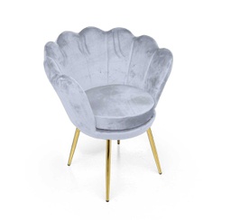 [GIC834479] Poltrona in velluto cielo conchiglia gambe dorate