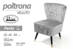 [GIC822780] Poltrona in velluto design retro cielo cm 84h