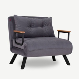 [FZ96334] Poltrona letto pieghevole Sando in tessuto grigio  60 x78xh.78 cm