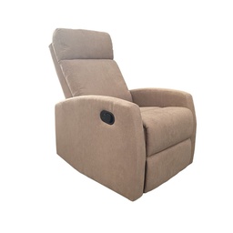 [FZ93104] Poltrona relax manuale in tessuto tortora  77 x 93 x 106 cm
