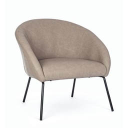 [B0735246] Poltrona tortora in velluto stile design