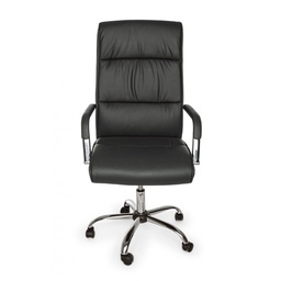 [B5710221] Poltrona ufficio con braccioli Queensland in ecopelle grigio scuro