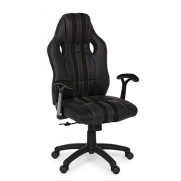 [B0710642] Poltrona ufficio con braccioli Spider nero in similpelle