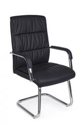 [B5710247] Poltrona ufficio con braccioli ecopelle nero Sydney