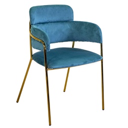[V2809080000] Poltrona velluto hannover blu ottanio cm 52x52h79