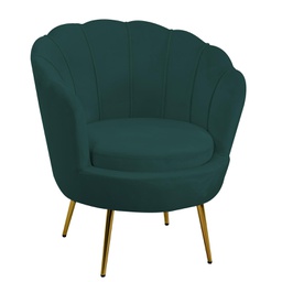 [V2808640000] Poltrona velluto tulipan blu petrolio cm 73x72h77