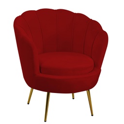 [V2808610000] Poltrona velluto tulipan rosso fragola cm 73x72h77