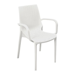 [FZ94841] Poltroncina Nirvana polipropilene bianca effetto rattan