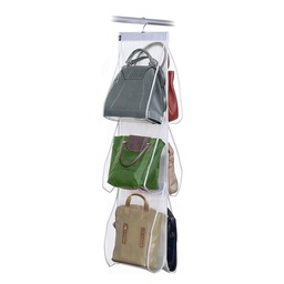[CUKI908176] Porta borse trasparente 6 scomparti 36x2x120 H cm Domopak