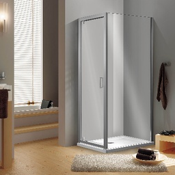 [DFLEX-100-GTPP-080] Porta doccia pivotante in cristallo - Linea Essential - 78-82 cm - Apertura 58,5 cm