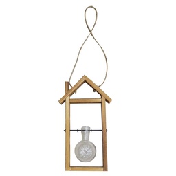 [V8534480000] Porta fiori legno con vetro 1 posto cm 17x6