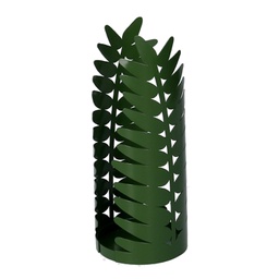 [V5925960000] Portabicchiere metallo foglia alloro verde scuro tondo cm ø8h20