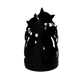 [V5926320000] Portabicchiere metallo gatti nero tondocm ø8h20