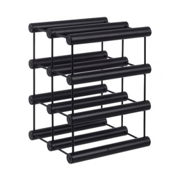 [B0183462] Portabottiglie MORIZ nero in acciaio da 8 bottiglie 21h cm