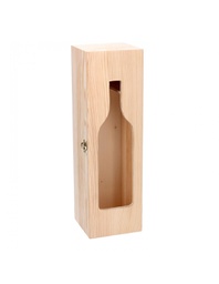 [2002216] Portabottiglie in legno con espositore da 1 posto 36x11x11cm.