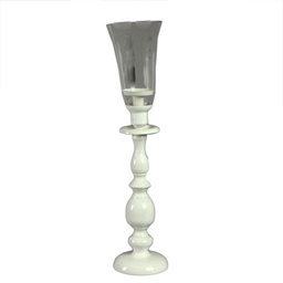 [V7016210000] Portacandele ferro bianco cm 12x12h53