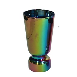 [V6125130000] Portacandele vetro iridescente tondo 1pcmø7,5h15,5