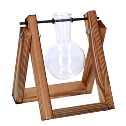 [V8534450000] Portafiori legno con vetro 1 posto cm14h16