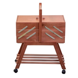 [V5034830000] Portalavoro n.40 legno con ruote noce cm 45x28h62