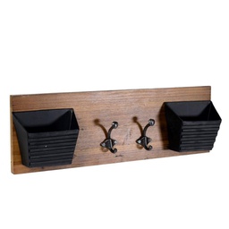 [V5917780000] Portalettere legno 2 posti c/appendino 2p cm 60x9