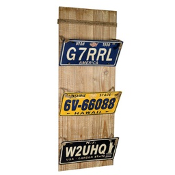 [V5917600000] Portalettere legno targa 3 cassetti cm 30x81x13