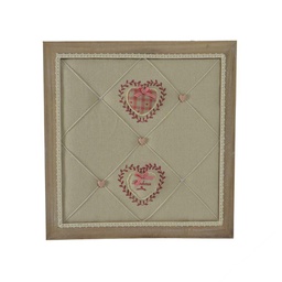 [V3308750000] Portamemo legno c/stoffa rouge quadro cm 47x47x7