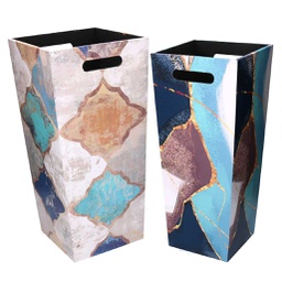 [V2809010000] Portaombrelli ecopelle 1-2 blu marocco rettangolare cm 25x25h53