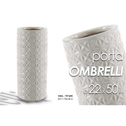 [GIC757495] Portaombrelli in ceramica bianco design cm 22 x 50 h