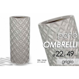 [GIC741142] Portaombrelli in ceramica grigio design cm 22 x 49 h