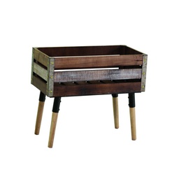[V8036660000] Portavaso legno rettangolare con piedi cm 30,5 x 60,5 x h 53