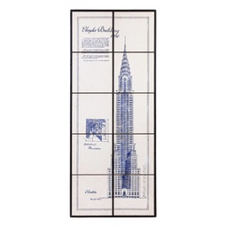 [B0245095] Quadro Chrysler building in legno e piastrelle di ceramica 43x104x400h cm