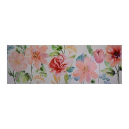 [V4609110000] Quadro dipinto fiori rosa cm50x150x3