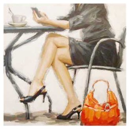 [V9175030000] Quadro donna seduta yc-2057 cm. 100 x 100