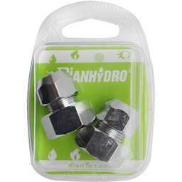 [056115] Raccordi MF cromati con dadi conici - confezione da 2 pezzi in blister.