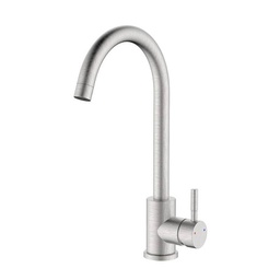 [2002768] Rubinetto lavello bocca alta acciaio spazzolato, risparmio acqua - Serie Bronx
