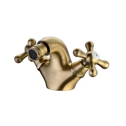 [EFFEZ60435] Rubinetto miscelatore per bidet finitura ottone con manopole a croce EFFEZ