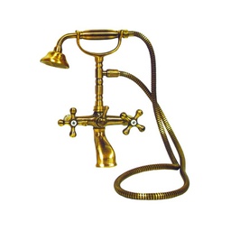 [EFFEZ60440] Rubinetto miscelatore per vasca da bagno con doccetta ottone antico EFFEZ