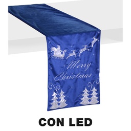 [V6164990000] Runner tessuto led con renne blu cm32x182x0,5