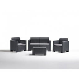 [CAP99482] Salotto in resina da giardino Divanetto più Poltroncine e Tavolino