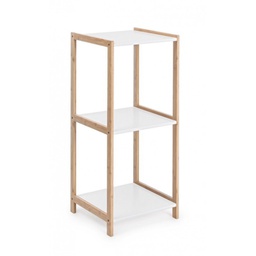 [B5730403] Scaffale Brooklyn bagno cucina bianco bamboo